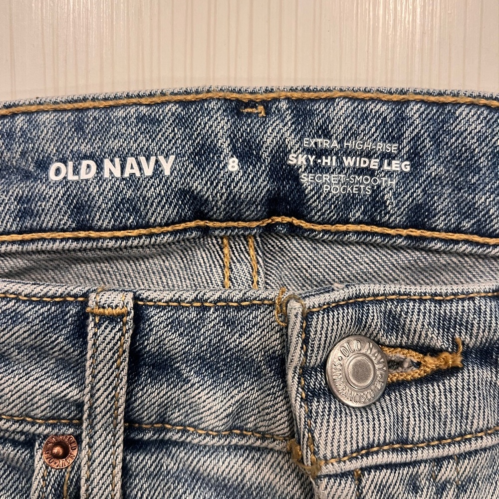 Old Navy Sky-Hi Wide Leg Extra High Rise Jeans Size 8